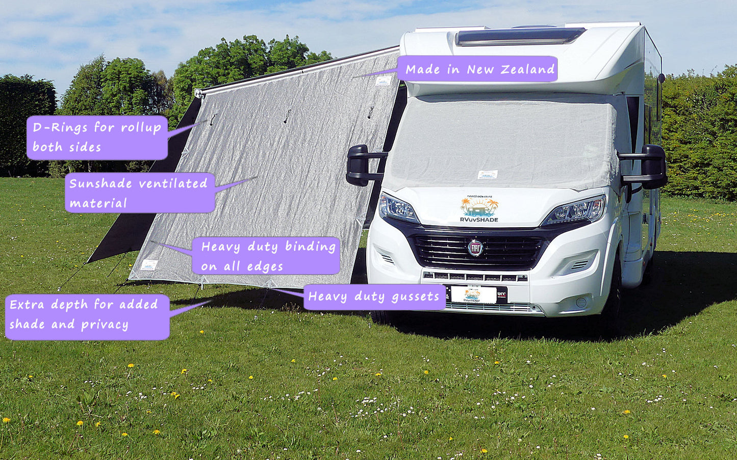 Motorhome caravan Privacy & Sun Shade Screen